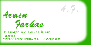 armin farkas business card