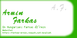 armin farkas business card